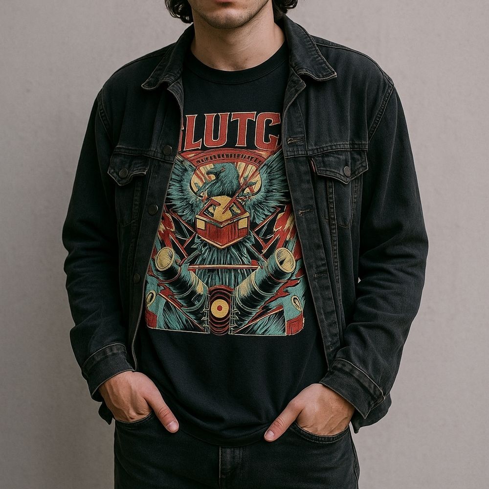 Clutch Band T-Shirt Graphic Tee M Black Heavy Cotton Rock Punk Grunge Rockabilly